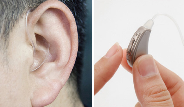 BTE open-fit hearing aid wearing display