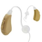 Beige BTE open-fit hearing aids