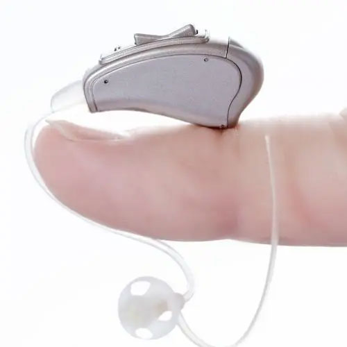 Мини Серебряный BTE открытый слуховой аппарат