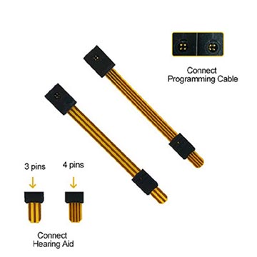 Hearing aid programming cable adapter