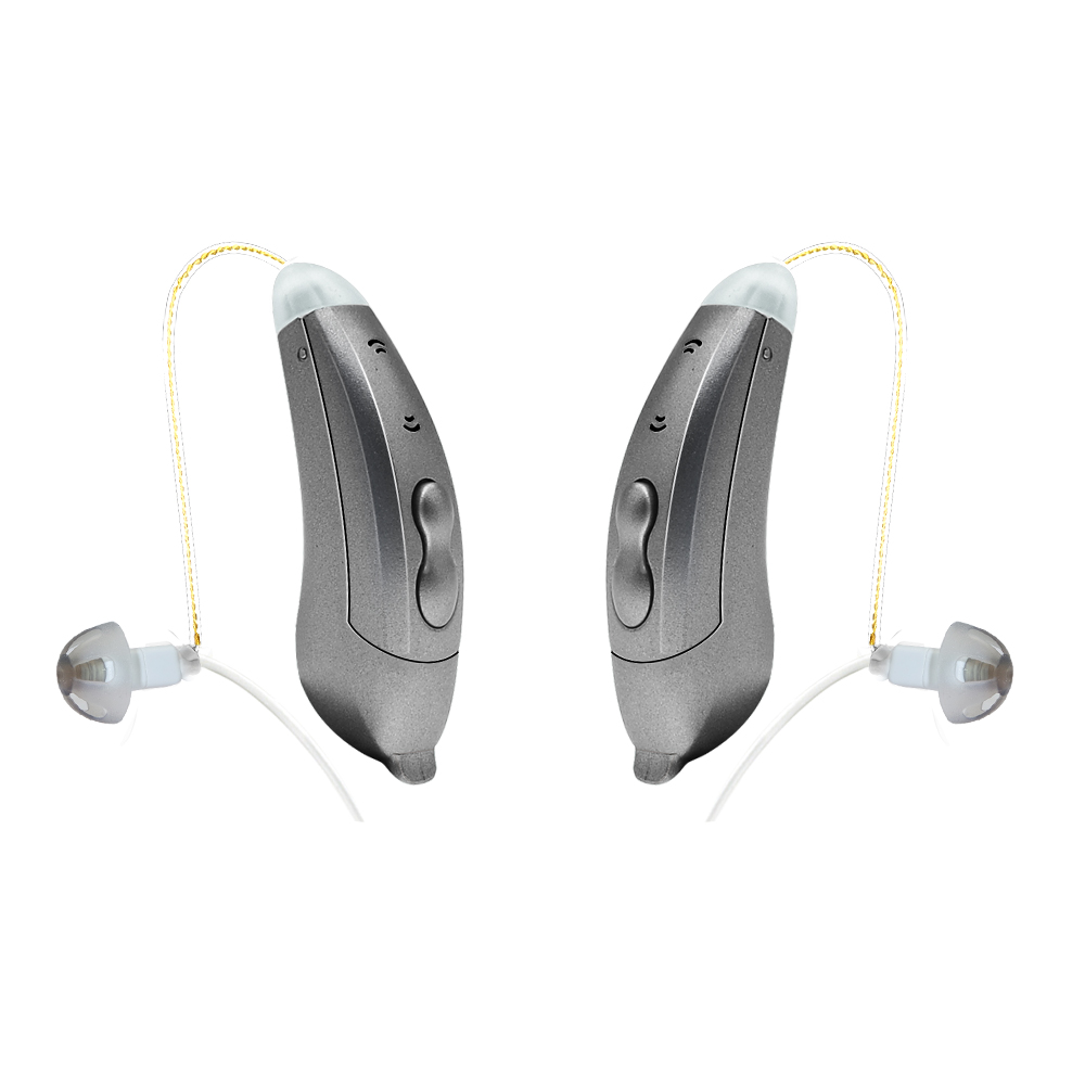 a pair of +app BTE hearing Aids SF101