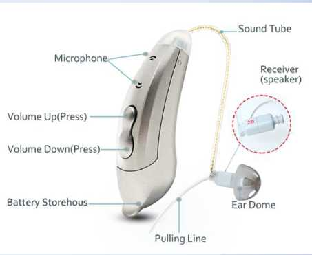 +app BTE hearing Aids SF101 Structure indication diagram