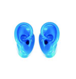 Hearing Aid Blue Silicone Ear Model 