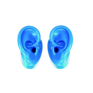 Hearing Aid Blue Silicone Ear Model 